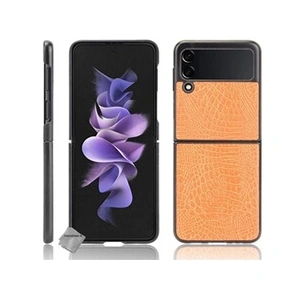 Comparateur de prix : Htdmobiles Housse etui coque rigide simili cuir crocodile pour Samsung Galaxy Z Flip 3 5G - ORANGE -