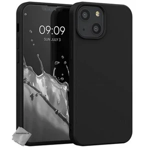 Htdmobiles Coque silicone gel fine pour Apple iPhone 13 Mini + film ecran - NOIR