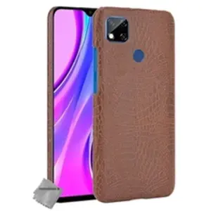 Htdmobiles Housse etui coque rigide simili cuir crocodile pour Xiaomi Redmi 10A + film ecran - MARRON - pas cher