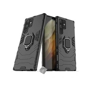 Htdmobiles Housse etui coque rigide anti choc pour Samsung Galaxy S22 Ultra 5G + verre trempe - NOIR - pas cher
