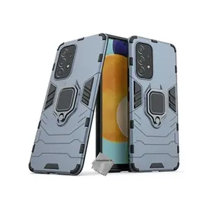Htdmobiles Housse etui coque rigide anti choc pour Samsung Galaxy A53 5G + film ecran - BLEU FONCE - pas cher