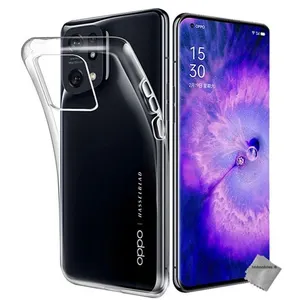HTDMOBILES Coque silicone gel fine pour Oppo Find X5 5G + verre trempe - TPU TRANSPARENT pas cher