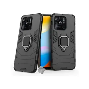 HTDMOBILES Coque rigide anti choc pour Xiaomi Redmi 10C + verre trempe - NOIR
