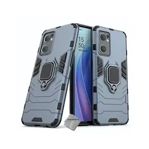 HTDMOBILES Coque rigide anti choc pour Oppo Reno 7 5G / Find X5 Lite + film ecran - BLEU FONCE