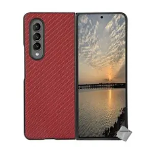 Comparateur de prix : HTDMOBILES Coque rigide carbone avant et arrière pour Samsung Galaxy Z Fold 4 5G - ROUGE