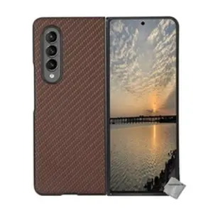 Comparateur de prix : Htdmobiles Coque rigide carbone avant et arrière pour Samsung Galaxy Z Fold 4 5G - MARRON