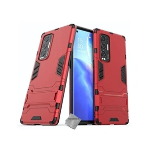 HTDMOBILES Coque rigide anti choc pour Oppo Find X3 Neo + film ecran - ROUGE