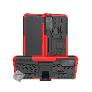 HTDMOBILES Coque rigide anti choc pour Motorola Moto G50 + film ecran - ROUGE pas cher