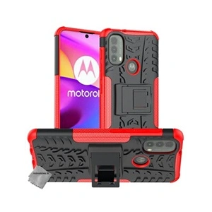 Comparateur de prix : Htdmobiles Housse etui coque rigide anti choc pour Motorola Moto E20 / E30 / E40 + verre trempe - ROUGE -