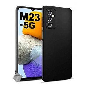Htdmobiles Coque pour Samsung Galaxy M13 4G / M23 5G - housse etui silicone gel fine + verre trempe - NOIR - pas cher