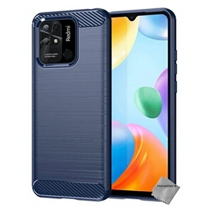 Htdmobiles Coque pour Xiaomi Redmi 10C - housse etui silicone gel carbone + verre trempe - BLEU FONCE - pas cher
