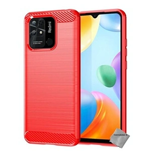 Htdmobiles Coque pour Xiaomi Redmi 10C - housse etui silicone gel carbone + verre trempe - ROUGE - pas cher