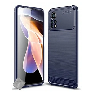 Comparateur de prix : Htdmobiles Coque pour Xiaomi Poco X4 Pro 5G - housse etui silicone gel carbone + film ecran - BLEU FONCE -