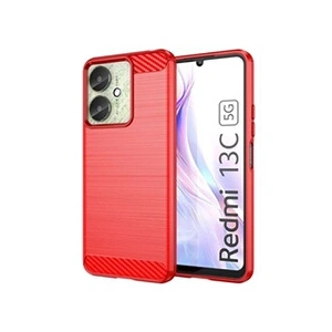 Htdmobiles Coque gel carbone pour Xiaomi Redmi 13C/Poco C65/M6 5G - Rouge pas cher