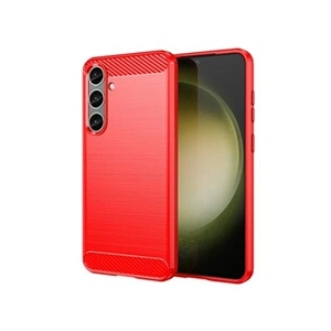 Htdmobiles Coque pour Samsung Galaxy S24 Plus 5G - housse etui silicone gel carbone + film ecran - ROUGE -