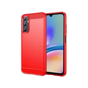 Htdmobiles Coque pour Samsung Galaxy A05s - housse etui silicone gel carbone + verre trempe - ROUGE pas cher