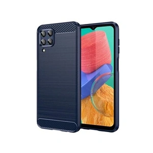 Htdmobiles Coque pour Samsung Galaxy M33 5G - housse etui silicone gel carbone + film ecran - BLEU FONCE - pas cher