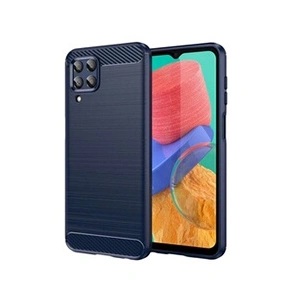 HTDMOBILES Coque pour Samsung Galaxy M33 5G - housse etui silicone gel carbone + verre trempe - BLEU FONCE pas cher