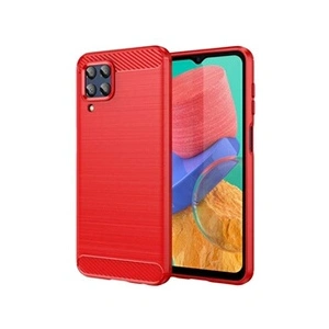 Htdmobiles Coque pour Samsung Galaxy M33 5G - housse etui silicone gel carbone + verre trempe - ROUGE - pas cher