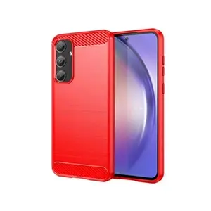 Htdmobiles Coque pour Samsung Galaxy A55 5G - housse etui silicone gel carbone + film ecran - ROUGE - pas cher