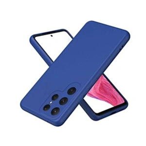 Htdmobiles Coque pour Samsung Galaxy S24 Ultra 5G - housse etui silicone gel fine + verre trempe - BLEU FONCE - pas cher