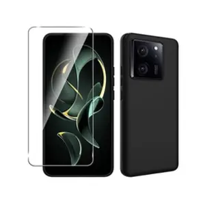 Htdmobiles Coque pour Xiaomi 13T / 13T Pro 5G - housse etui silicone gel fine + verre trempe - NOIR pas cher