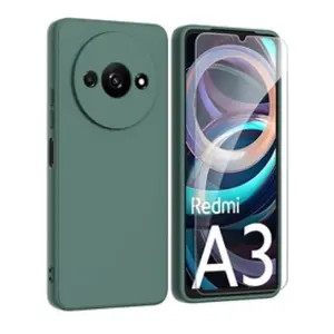 Htdmobiles Coque pour Xiaomi Redmi A3 / Poco C61 4G - housse etui silicone gel fine + verre trempe - VERT - pas cher