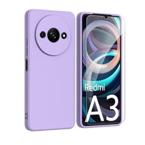 Comparateur de prix : HTDMOBILES Coque pour Xiaomi Redmi A3 / Poco C61 4G - housse etui silicone gel fine + verre trempe - MAUVE
