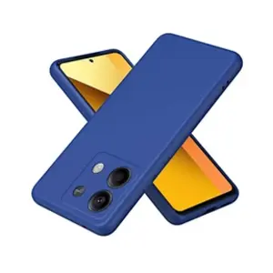 HTDMOBILES Coque Xiaomi Redmi Note 13 5G - Silicone gel + verre trempé - Bleu foncé pas cher