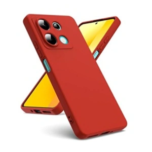 HTDMOBILES Coque pour Xiaomi Redmi Note 13 5G - housse etui silicone gel fine + verre trempe - ROUGE