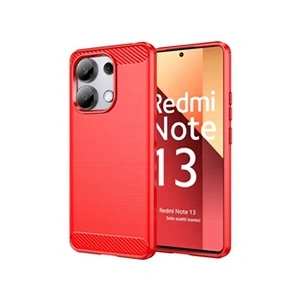 HTDMOBILES Coque pour Xiaomi Redmi Note 13 4G - housse etui silicone gel carbone + film ecran - ROUGE pas cher