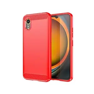 HTDMOBILES Coque pour Samsung Galaxy Xcover 7 - housse etui silicone gel carbone + film ecran - ROUGE pas cher