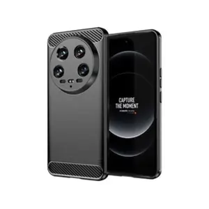 Htdmobiles Coque pour Xiaomi 14 Ultra 5G - housse etui silicone gel carbone + verre trempe - NOIR