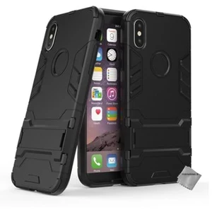 Comparateur de prix : Htdmobiles Housse etui coque rigide anti choc pour Apple iPhone X + verre trempe - NOIR