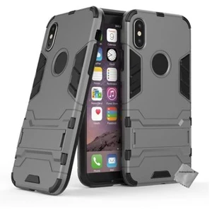 Comparateur de prix : Htdmobiles Housse etui coque rigide anti choc pour Apple iPhone X + verre trempe - GRIS