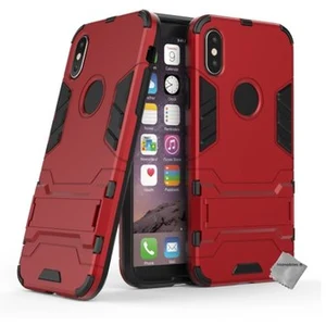 Htdmobiles Coque rigide anti choc pour Apple iPhone X + film ecran - ROUGE pas cher