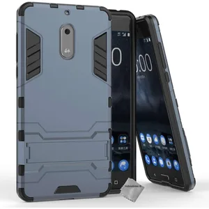htdmobiles Housse Etui Coque Rigide Anti Choc pour Nokia 6 + Verre trempe - Bleu Fonce pas cher