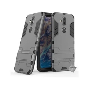 Htdmobiles Housse etui coque rigide anti choc pour Nokia 8.1 (2019) + verre trempe - GRIS - pas cher
