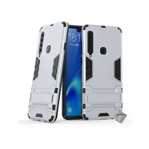 Comparateur de prix : Htdmobiles Housse etui coque rigide anti choc pour Samsung Galaxy A9 (2018) + verre trempe - ARGENT -