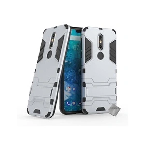 Htdmobiles Housse etui coque rigide anti choc pour Nokia 7.1 (2018) + film ecran - ARGENT - pas cher
