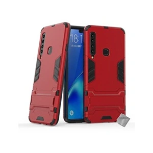 Htdmobiles Housse etui coque rigide anti choc pour Samsung Galaxy A9 (2018) + film ecran - ROUGE - pas cher