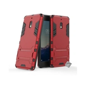 Htdmobiles Housse etui coque rigide anti choc pour Nokia 2.1 (2018) avec verre trempe - ROUGE pas cher