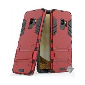 Htdmobiles Coque rigide anti choc pour Samsung Galaxy S9 + film ecran - ROUGE pas cher