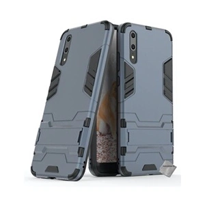 Htdmobiles Housse etui coque rigide anti choc pour Huawei P20 avec verre trempe - BLEU FONCE pas cher