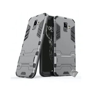 Htdmobiles Housse etui coque rigide anti choc pour Samsung A6+ Plus (2018) avec verre trempe - GRIS pas cher