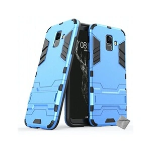 Htdmobiles Housse etui coque rigide anti choc pour Samsung A6+ Plus (2018) avec film ecran - BLEU CLAIR pas cher