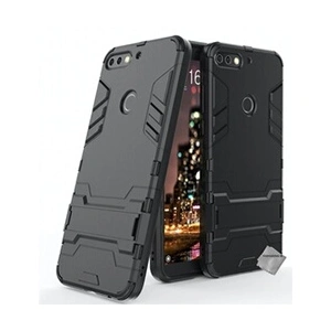 Htdmobiles Housse etui coque rigide anti choc pour Huawei Y7 (2018) avec verre trempe - NOIR pas cher