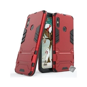Htdmobiles Housse etui coque rigide anti choc pour Xiaomi Mi A2 Lite avec verre trempe - ROUGE pas cher