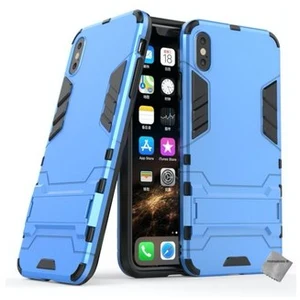 Htdmobiles Housse etui coque rigide anti choc pour Apple iPhone XS Max + film ecran - BLEU pas cher
