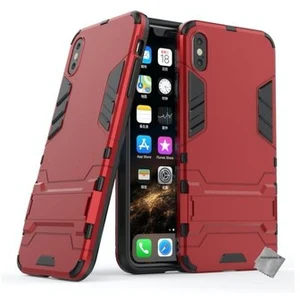 Htdmobiles Housse etui coque rigide anti choc pour Apple iPhone XS Max + film ecran - ROUGE pas cher